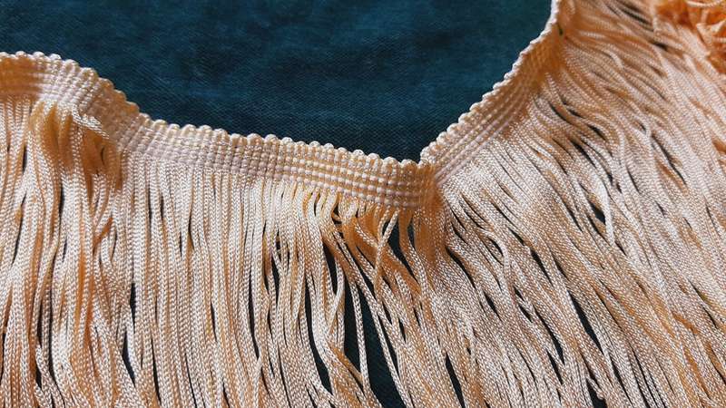 Yellow fringe 11cm wide - price is per metre - as new
