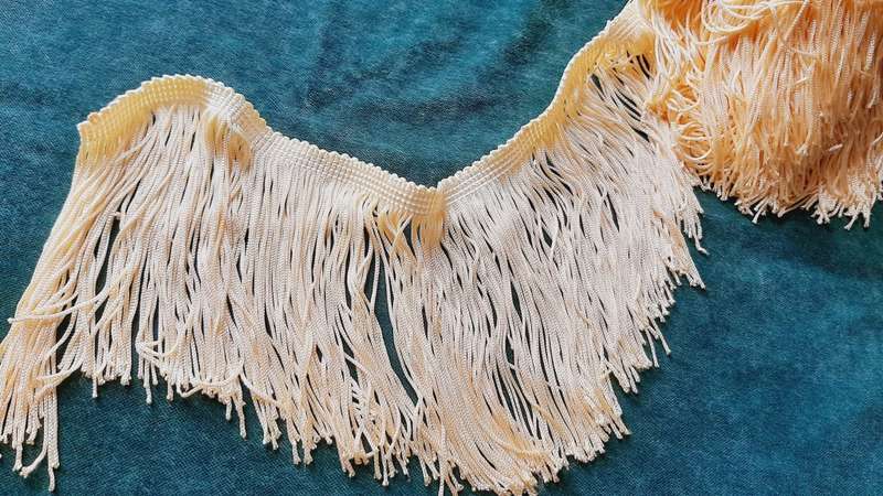Yellow fringe 11cm wide - price is per metre - as new