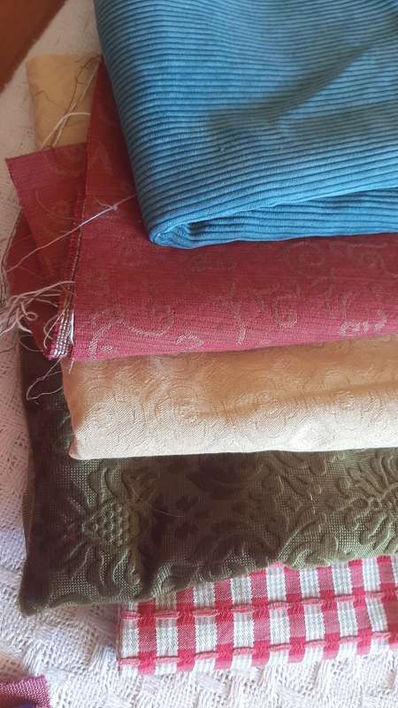 Pieces of upholstery fabric