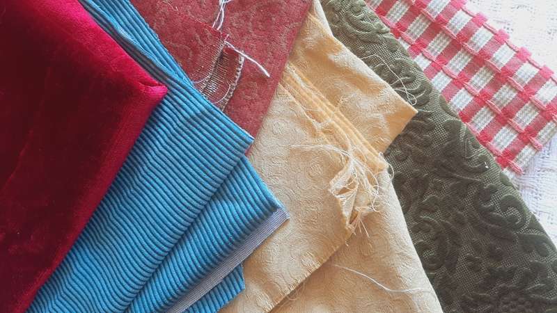 Pieces of upholstery fabric