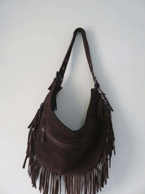 Suede fringe bag