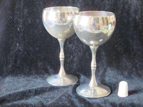 Large silver plated goblets