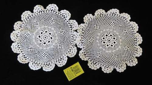 Set of 2  white crochet doilies