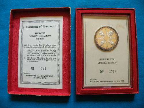 Rhodesian history medallion volume five