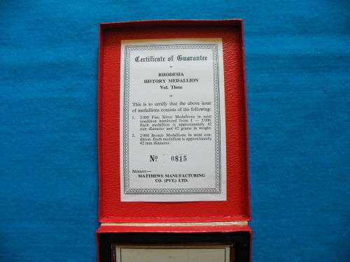 Rhodesia history medallion volume three