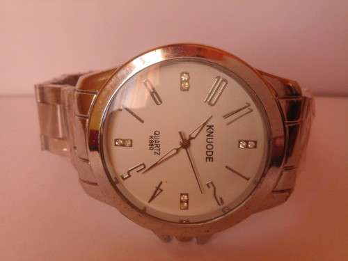 Men's Watch - Knuode K880 Round Fashion Analog with Battery (White on Silwer)