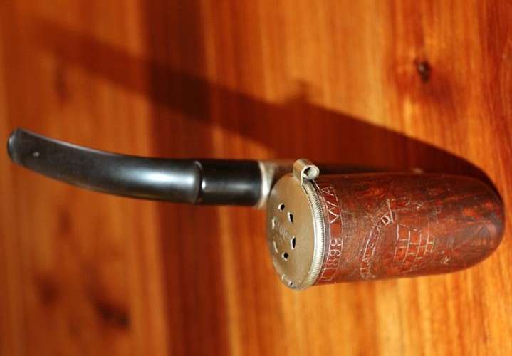 VINTAGE BOER WAR CARVED PIPE 1899 .JALLABAD  1900-1901 HALLMARKED