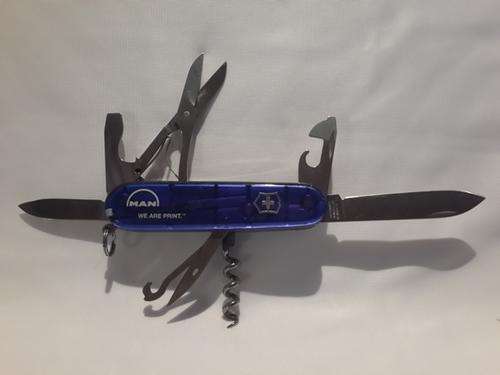 Swiss Army knife (Climber) Victorinox Translucent Blue Scales MAN Logo