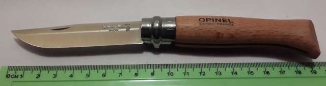 Opinel Made in France .No 8 carbon steel blade