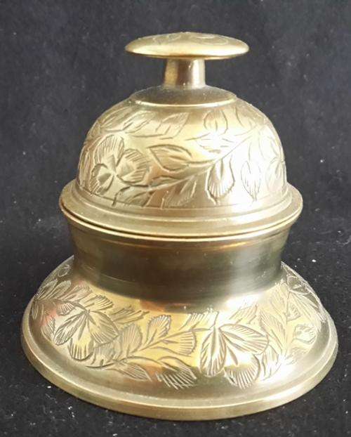 Brass Dinner bell With Floral Motiv