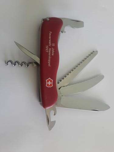 Victorinox - Fireman- Swiss  Knife red Scales With 15 Jahre Feuerwehr Meierskappel 1997