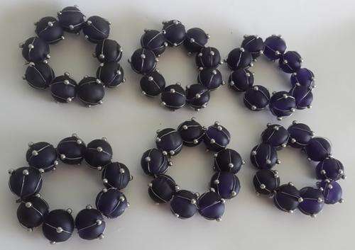 Purple Stone Bead Coaster very decorative set of six