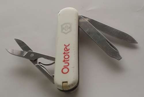 Victorinox Swiss Army Knife - Classic SD With Outotec Logo White scales