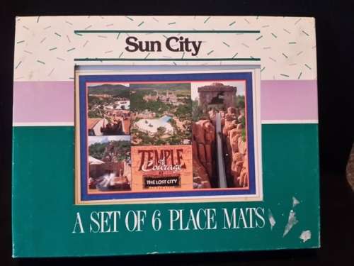 Place Mats Sun City  6 Melamine Place Table Mats Boxed Temple of Courage