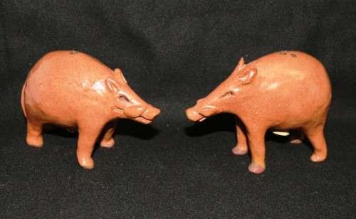 Salt and Pepper set Wart Hog Vlak Vark pottery