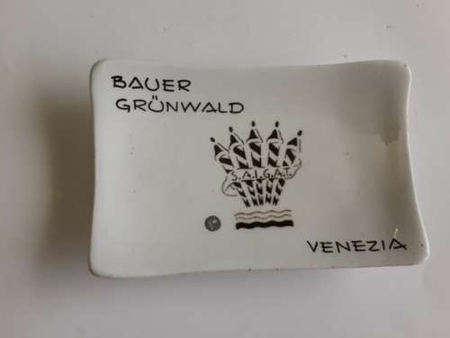 Small Porcelain Right Angle Plate Bauer Grunwald  S.A.I.G.A.T Venezia