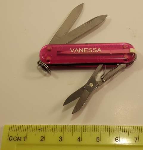 Victorinox Swiss Army Knife - Classic Pink Translucent  Scales Vanessa