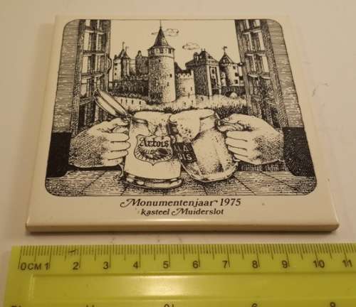 Dutch Porcelain Tile 108 x 108 cm Monumentenjaar 1975 Kasteel Muiderslot