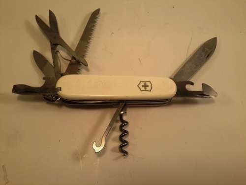 Victorinox Swiss Army knife (Huntsman) with Logo White Scales