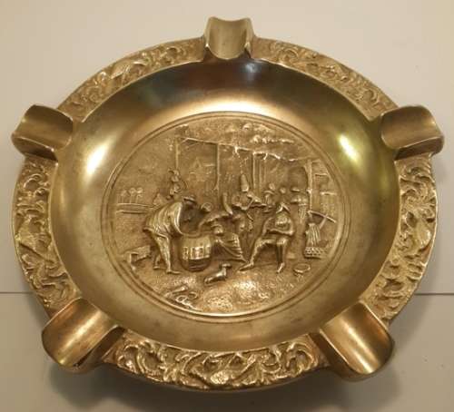Brass ashtray heavy solid brass