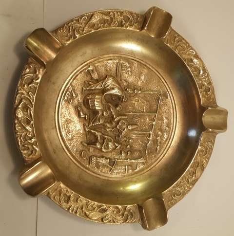 Brass ashtray heavy solid brass