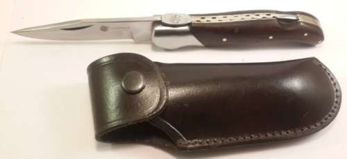 Corsica folding knive Pocket Knife   lock Blade With Leather Pouch