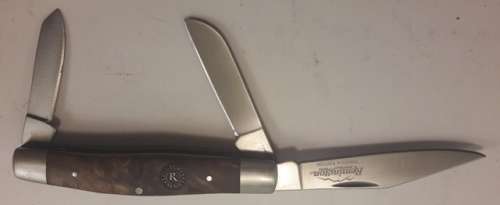 Remington Pocket Knife Sportsman, Three Blade Burl wood Handles