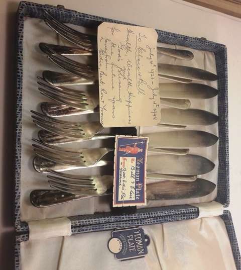 12 pc Silver Plated Fish Knife and Fork set
