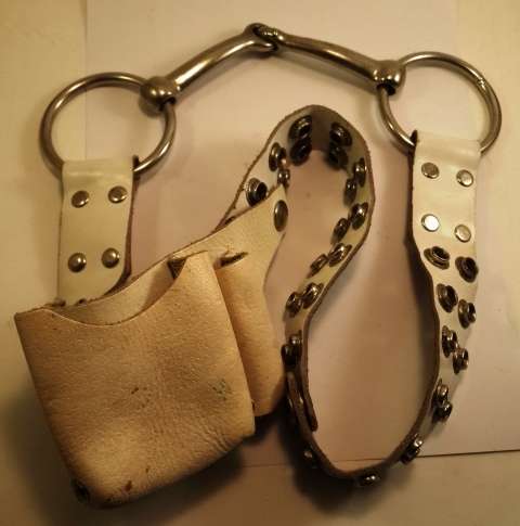 Leather Belt with Jointed mouthpiece on Loose rings (either side) and eggbutt (middle) Equestrian