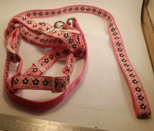 Medium Dog Step In Harness and Lead  Pink