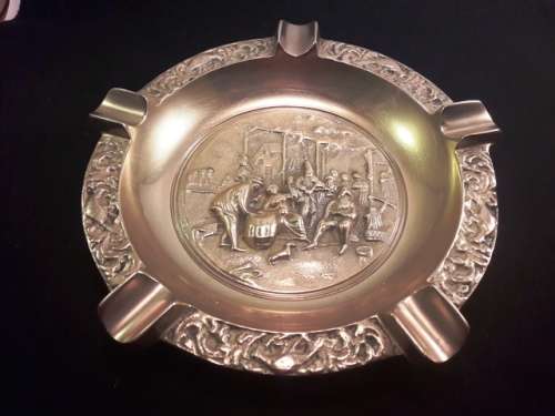 Brass ashtray heavy solid brass