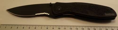 KERSHAW Blur  1670BLKST Partialy serated Blade, Ken Onion Design Frame Lock Black
