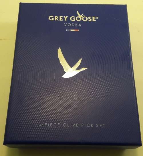Four Piece Olive Pick Set  Grey Goose
