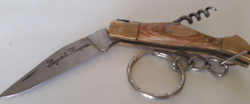 Keyring folding  Pocket Knife with cork screw