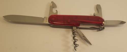 Victorinox -Spartan  Swiss Army Knife With Red Translucent Scales