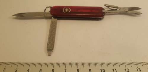 Swiss Army Knife .Victorinox- Classic  SD Red Translucent Scales  58 mm