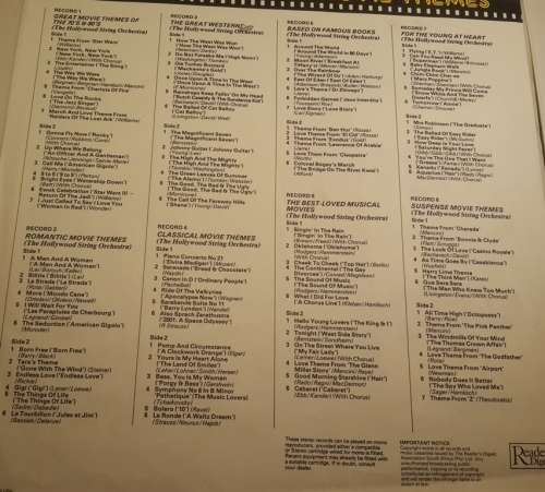 Box of 8 LP records from Reader Digest 100 Most Beatiful Movie Themes