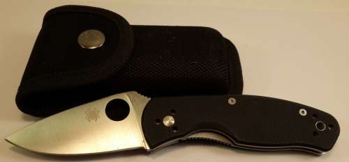 Spyderco Tenacious Folding Knife 3.38" 8Cr13MoV Stainless Steel Blade G-10 Handle Black