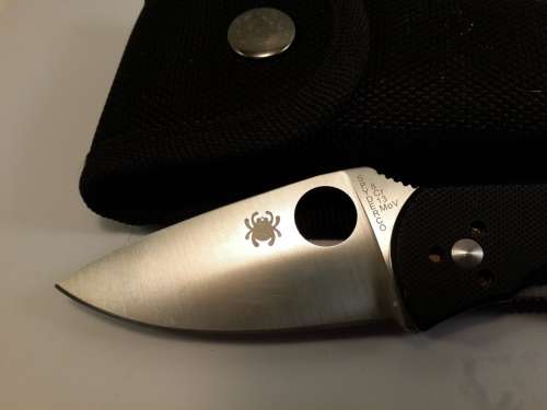 Spyderco Tenacious Folding Knife 3.38" 8Cr13MoV Stainless Steel Blade G-10 Handle Black