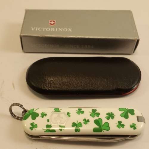 Victorinox Swiss Army Knife - Classic SD White  Scales With Clover in Box
