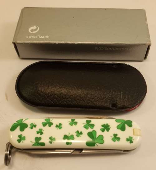 Victorinox Swiss Army Knife - Classic SD White  Scales With Clover in Box
