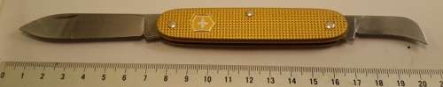 Swiss Army knife Ribbed Alox Pioneer Pruner Victorinox  Gold Colour scales with Bugnard logo