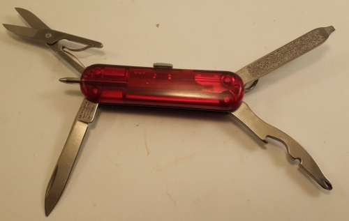 Victorinox Swiss Army Knife - Red Translucent Scales- Manager