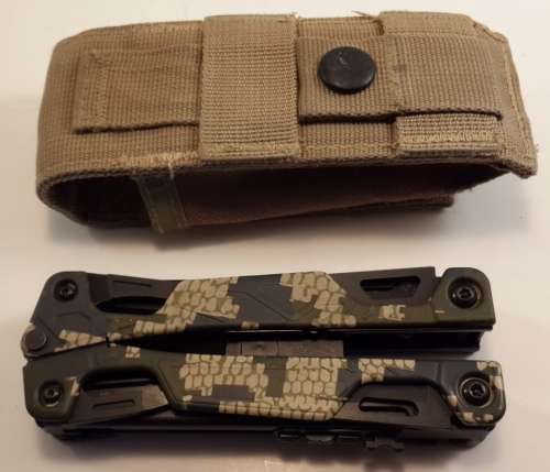 Leatherman Camo  OHT Multi-Tool with Oxide Finish -Black  and Used Nylon Molly Pouch