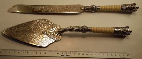 Antique Wedding Cake Knife and Server