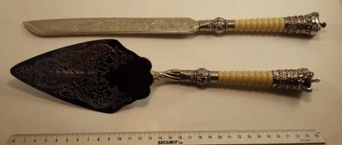 Antique Wedding Cake Knife and Server