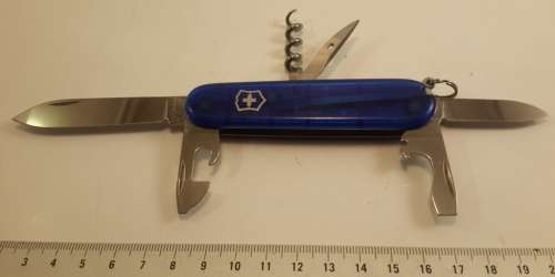 Victorinox Swiss Army Knife - Spartan Blue Translucent Scales   Good Condition