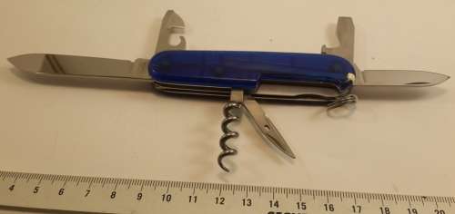 Victorinox Swiss Army Knife - Spartan Blue Translucent Scales   Good Condition