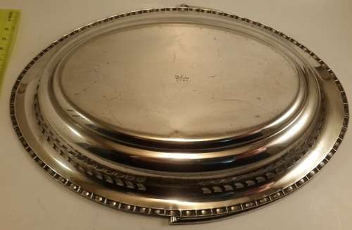 Silver Plated epns Oval Tray for Bonbons or Cookies with Handle