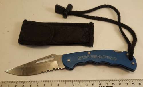 ScubaPro Knife + Nylon Pouch- Made in Italy